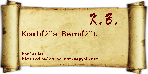 Komlós Bernát névjegykártya